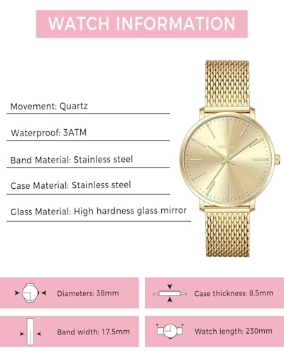 Women Simple Stylish Quartz Waterproof Japanese Movement Daily - Product Imagery