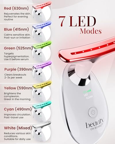 Face Massager Tool with 7 Color LED Light, Ion & Vibration & - Product Imagery