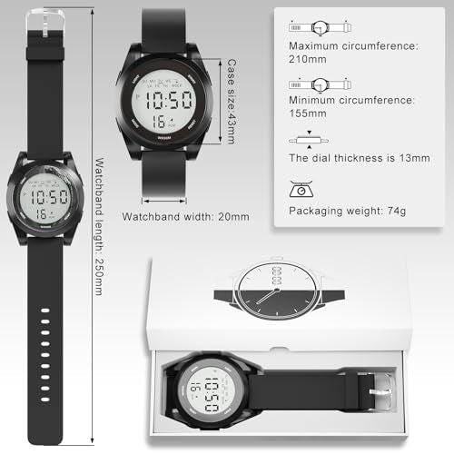 30M Water Resistant Digital Sports Watch with EL Backlight - Product Imagery