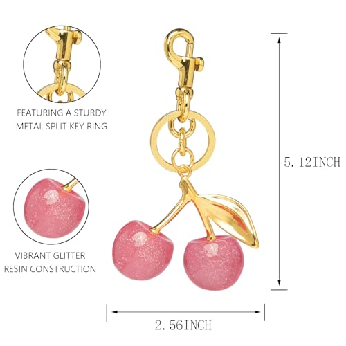Poitvd Cherry Keychains Bag Charms Purse for Women, Car Key - Product Imagery