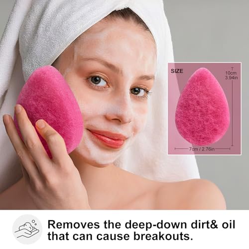 BS-MALL Facial Sponge 12 Pcs – Exfoliating Face Scrubber for - Product Imagery