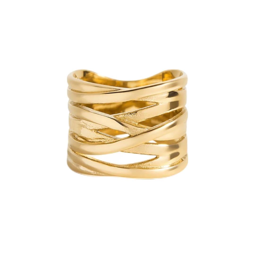 Mint Lily Wire Wrap Statement Ring for Women Stainless Steel - Mint & Lily Official Imagery - 1