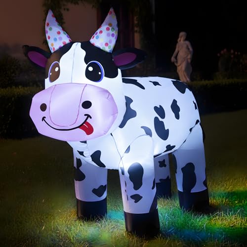 4FT Christmas Spring Farm Ranch Inflatable Cute Farm Cow Blow up - Product Imagery