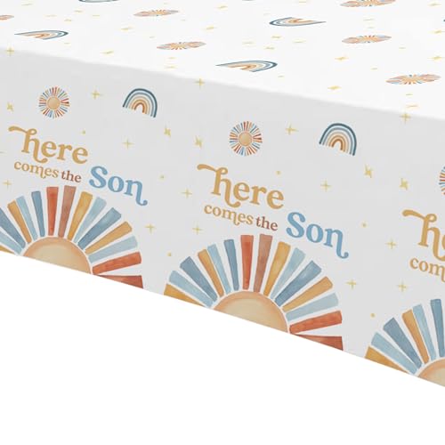 Sunshine Here Comes The Son Baby Shower Decorations Tablecloth, - Product Imagery