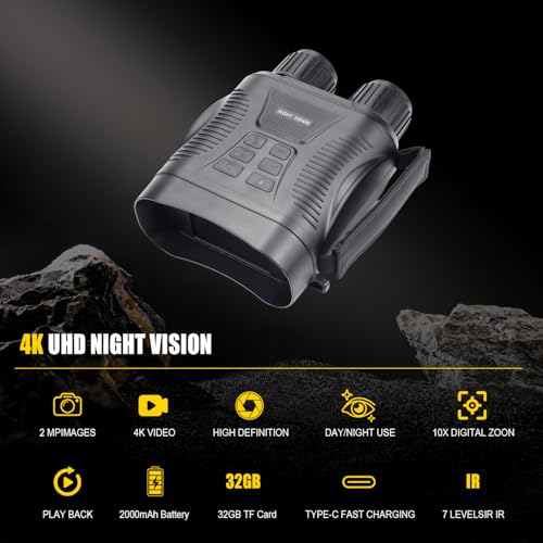 Night Vision Goggles - 4K Night Vision Binoculars for Adults mit - Product Imagery