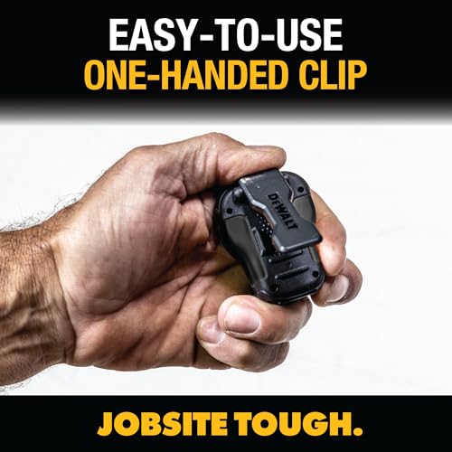 DEWALT Wearable Bluetooth Speaker [Onyx Edition - Black] Clip-On - Product Imagery