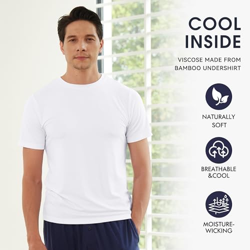 BAMBOO COOL Men's Undershirts Moisture Wicking Crewneck T Shirts - Product Imagery