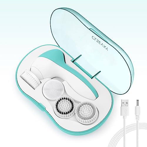 Rechargeable Facial Cleansing Spin Brush Set with 4 - CLSEVXY Official Imagery - 1