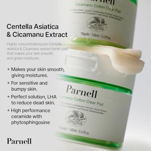 Parnell Cicamanu Cotton Clear Pad | Gentle Daily Exfoliating & - Product Imagery