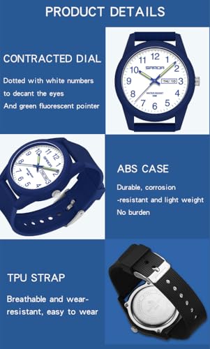 Men Women Sports Watch 50M Waterproof Luminous Analog Quartz - Product Imagery