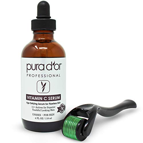 PURA D OR 25 Vitamin C Serum 4 Oz 0 25mm Derma Roller Set - PURA D'OR Official Imagery - 1