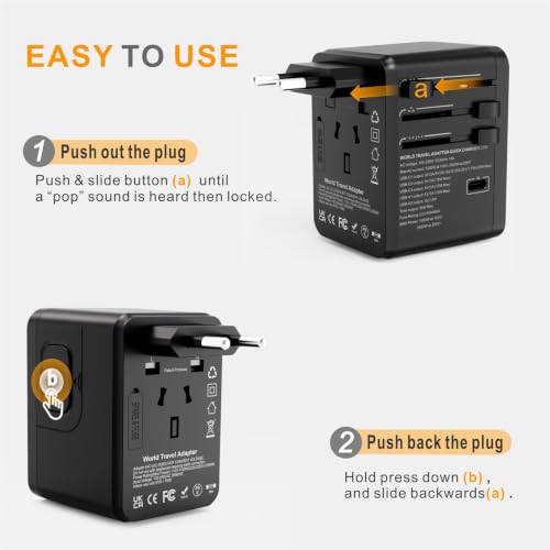 Universal Travel Adapter-35W International Power Adapter, PD&QC - Product Imagery