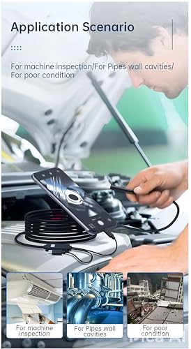 1920P HD 9.8FT Endoscope Camera with Light, Borescope with 8 - Product Imagery