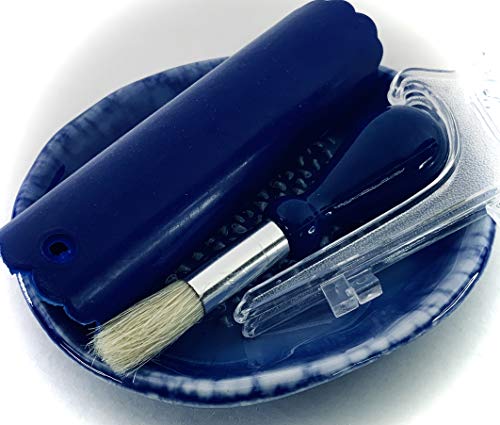 Premium Ceramic Garlic Grater Plate Set - Blue Ocean Glazed - Product Imagery