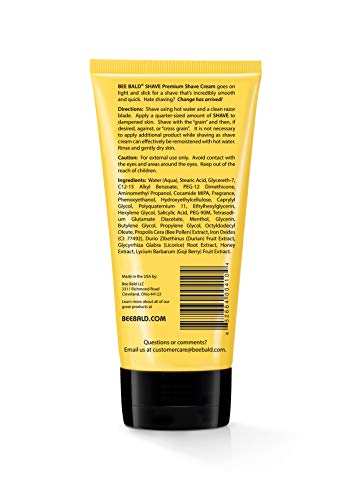 Bee Bald SHAVE Premium Shaving Cream for Men, Bald Head & Face, - Product Imagery