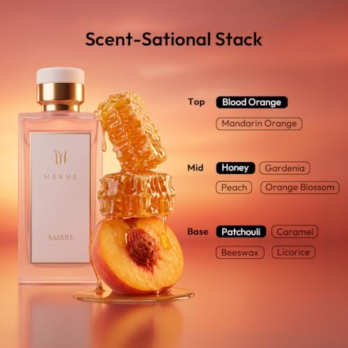 Merve Ambre Perfume for Women 3.4 Oz Long Lasting EDP Honey - Product Imagery