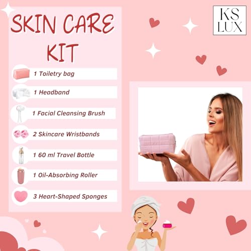 Skincare tools set, pink skin care tools for teens, facial - Product Imagery