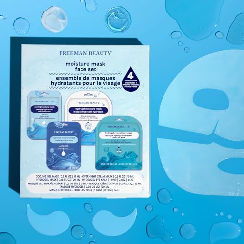 Freeman 4 Piece Moisture Mask Face Set, Hydrating Face Masks - Product Imagery