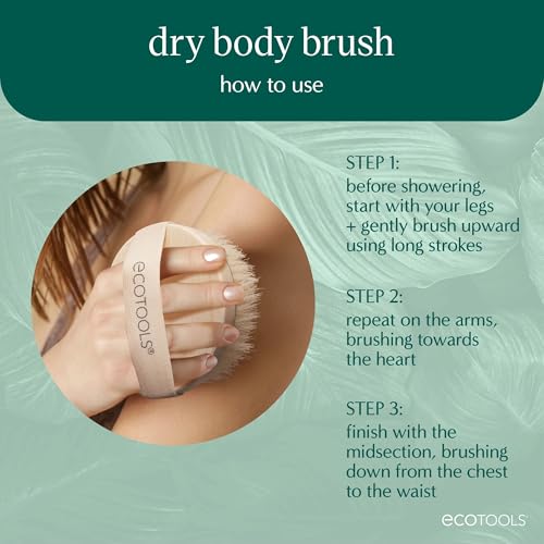 EcoTools Dry Body Brush for Dry Brushing, Smooth Skin, 1 Count - Product Imagery