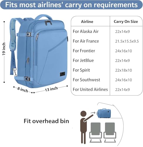 MATEIN Cute Backpack for Women, Expandable Carry on Backpack for - Product Imagery