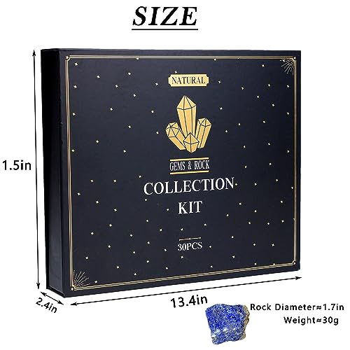 Rock Collection for Kids - 30Pcs Rocks, Gemstones & Crystals Kit - Product Imagery