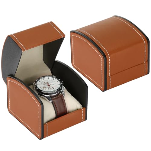 Luxury Single Watch Gift Box with Removable Pillow, PU Leather - Product Imagery