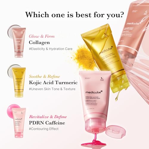 medicube Wrapping Mask PDRN Caffeine - Overnight Peel Off Facial - Product Imagery