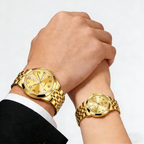 OLEVS Valentines Couple Watch Luxury Fashion His and Hers - Product Imagery