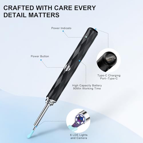High-Definition Ear Wax Removal, Wireless Ear Cleaner, Safe and - Product Imagery