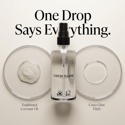 Coco Glow Elixir USDA Certified Organic Fractionated Coconut Oil - Product Imagery