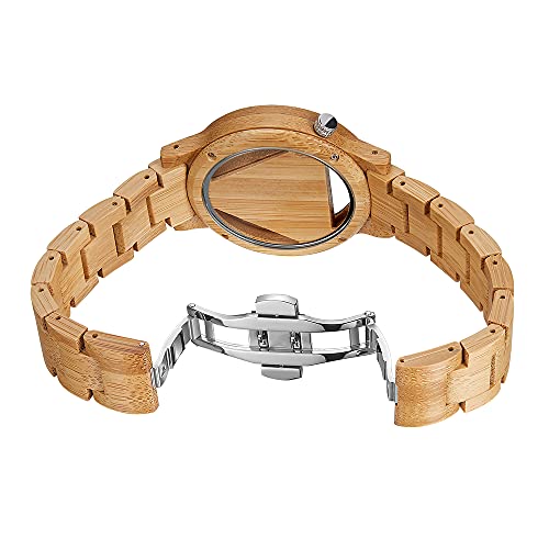 Tiong Brand Wooden Watches Mens with Handmade Colorful Bamboo - Product Imagery