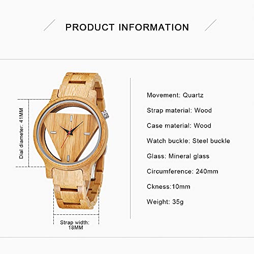 Tiong Brand Wooden Watches Mens with Handmade Colorful Bamboo - Product Imagery