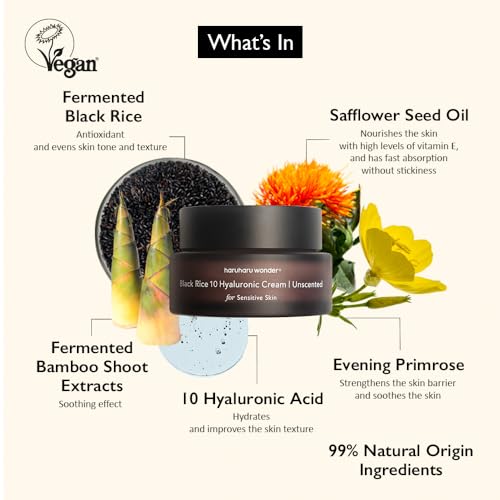 HARUHARU Black Rice 10 Hyaluronic Cream, 1.6 fl.oz, Unscented, - Product Imagery
