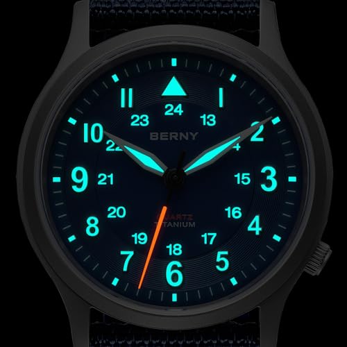 BERNY Titanium Field Watch for Men, Unisex Quartz 5ATM - Product Imagery