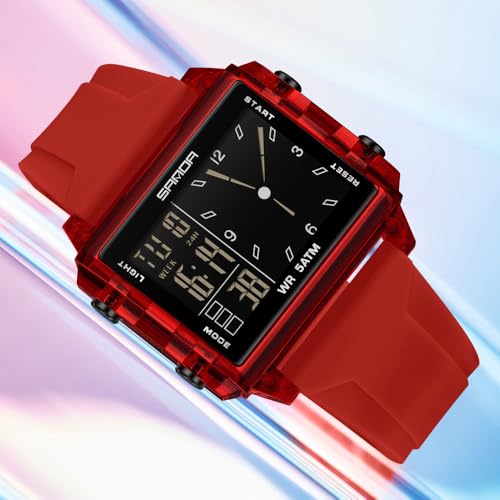 FANMIS Digital Sports Watch for Men Women Transparent 50M LED - Product Imagery