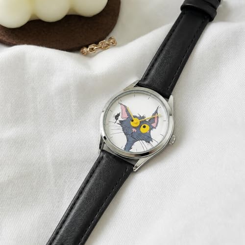 Never Catch Cat Wristwatch for Women Men, Funny Cat Chasing - Product Imagery