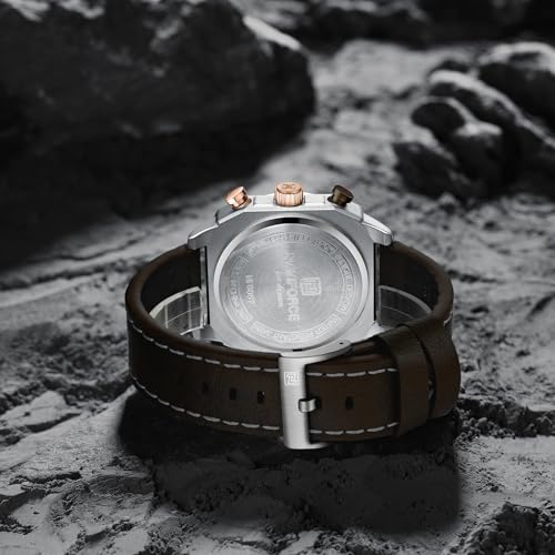 NAVIFORCE Men's Fashion Sport Watches Military Square Big Face - Product Imagery