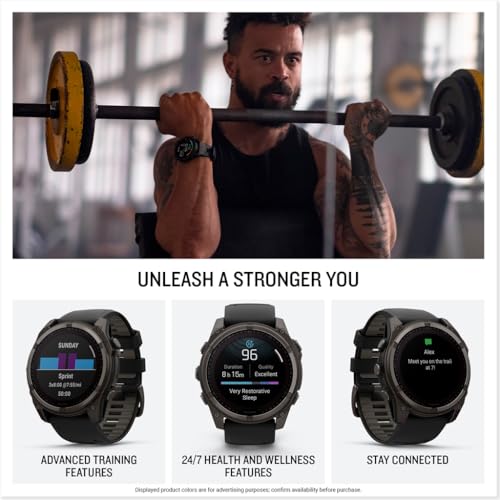 Garmin fēnix® 8 Solar, Sapphire, 51mm, DLC Titanium, - Product Imagery
