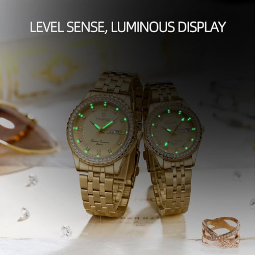 FANMIS His and Hers Couples Watch for Men and Women Stainless - Product Imagery