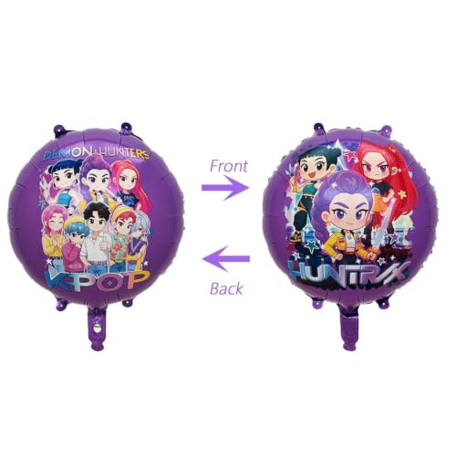 Demon movie Hunters Birthday Decorations, 8PCS Foil Balloons for - Product Imagery