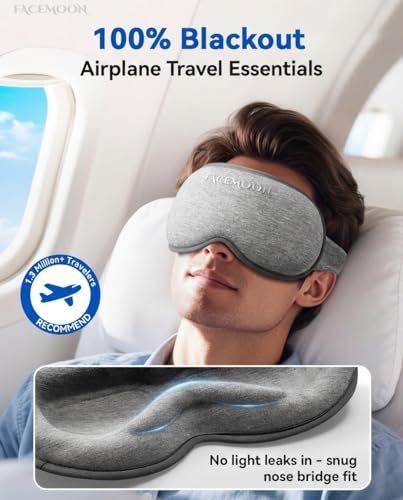 FACEMOON 3D Blackout Weighted Eye Mask for Sleep, Airplane - Product Imagery