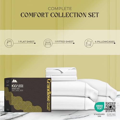 Mayfair Linen 100% Pure Egyptian Cotton Sheet Queen Size - - Product Imagery