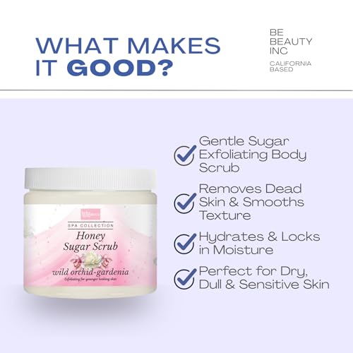 Wild Orchid Gardenia Honey Sugar Body Scrub Gentle Exfoliating - Product Imagery