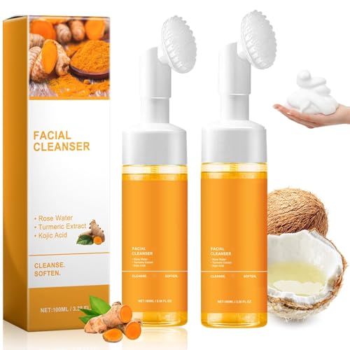 2 Pcs Turmeric Facial Cleanser, Glow Wash Turmeric Face Wash - Product Imagery