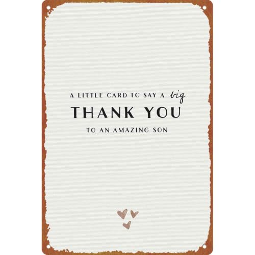 8x12 Inch Aluminum Metal Sign, Thank You Gift For Amazing Son, - Product Imagery