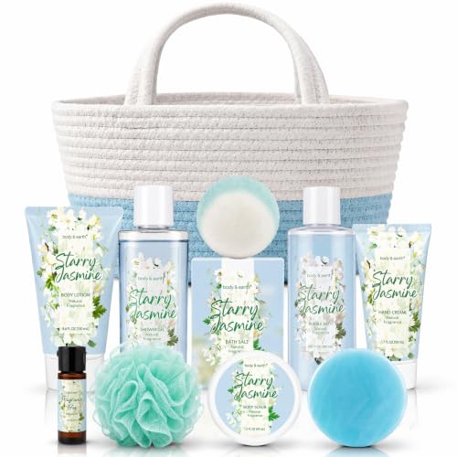 Body Earth Gift Baskets for Women 11PCS Jasmine Spa Gift - BODY & EARTH Official Imagery - 1