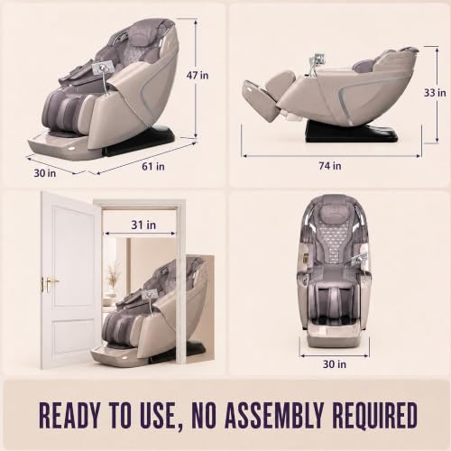 4D Zero Gravity Massage Chair, No Assembly Heavy Duty SL Track - Product Imagery