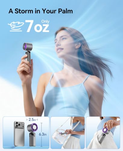 Handheld Portable Turbo Fan with Ice Cooler, Powerful 21000 RPM, - Product Imagery