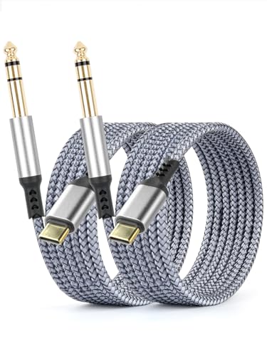 gudxfj 2 Pack USB C to 6.35mm 1/4 inch TRS Cable Audio Adapter Ja by gudxfj - Angle View 1