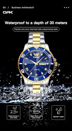 OPK Watches for Men Diamond Roman Analog Mens Watches Waterproof - Product Imagery
